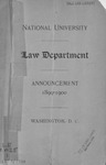 National University Law Department Announcement, 1899-1900