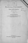 National University, The Law School Announcement, 1917-1918