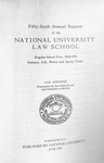 Fifty-Sixth Annual Register of the National University Law School, 1924-1925