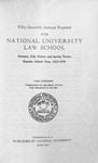 Fifty-Seventh Annual Register of the National University Law School, 1925-1926 by National University