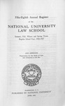 Fifty-Eighth Annual Register of the National University Law School, 1926-1927