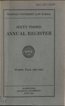National University Law School Sixty-Third Annual Register, 1931-1932 by National University