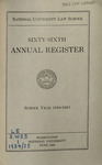 National University Law School Sixty-Sixth Annual Register, 1934-1935 by National University