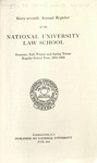 Sixty-Seventh Annual Register of the National University Law School, 1935-1936