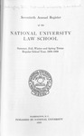 Seventieth Annual Register of the National University Law School, 1938-1939