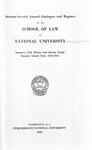 Seventy-Second Annual Catalogue and Register of the School of Law of National University, 1940-1941 by National University