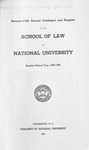 Seventy-Fifth Annual Catalogue and Register of the School of Law of National University, 1943-1944 by National University