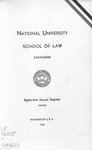 Eighty-First Annual Catalogue and Register of the School of Law of National University, 1949-1950