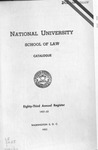 Eighty-Third Annual Catalogue and Register of the School of Law of National University, 1951-1952