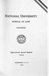 Eighty-Fourth Annual Catalogue and Register of the School of Law of National University, 1952-1953